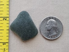 GENUINE PURE BEACH SEA GLASS SURF TUMBLED OLIVE GREEN OCEAN FROSTED PENDANT D2