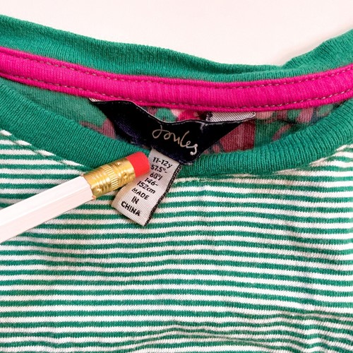 Joules Girls Stripes/Floral Long Sleeve Tee, Size 11/12 - Picture 3 of 4