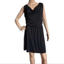 GAP DESIGNED & CRAFTED WOMEN’S SLEEVELESS DRAPE BLACK MINI DRESS SIZE M