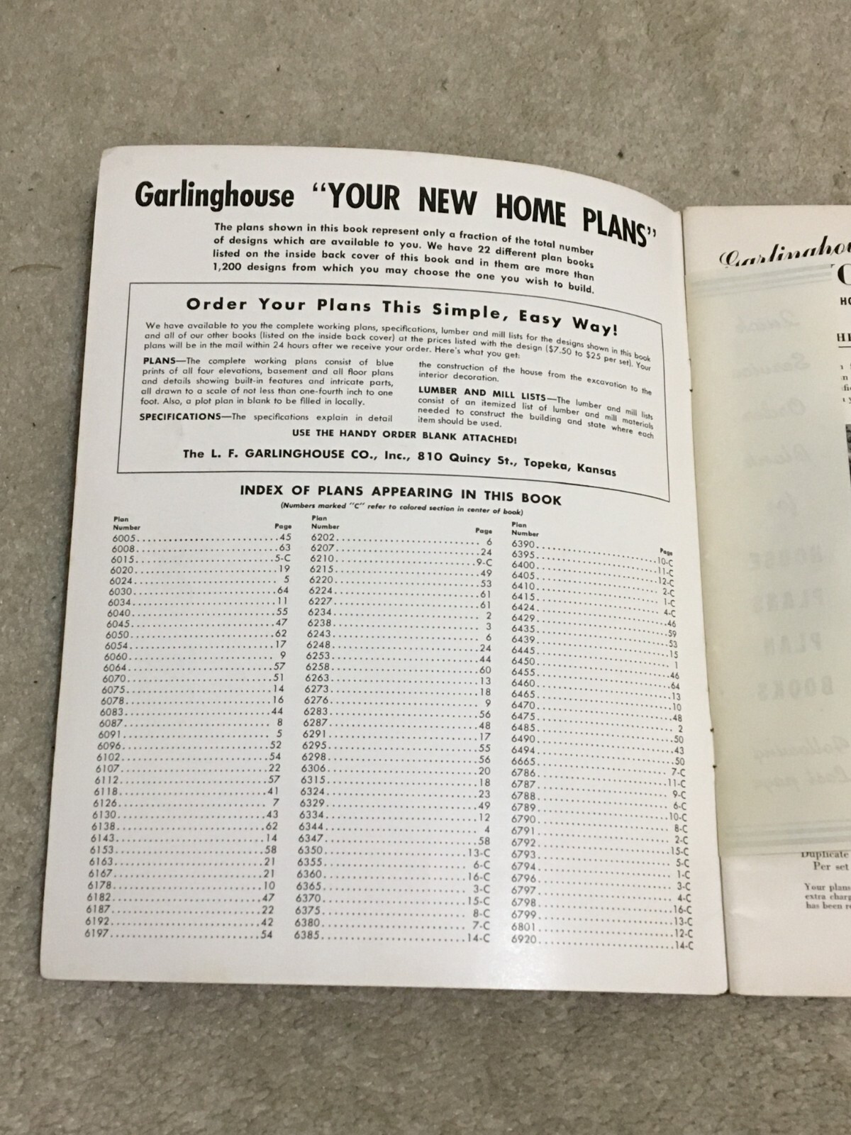 VNTG 19491952 YOUR NEW HOME PLANS CATALOG BOOKLET, GARLINGHOUSE CO