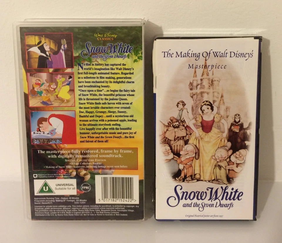 WALT DISNEY Snow White and the Seven Dwarfs Classic VHS PAL - in English - Image 4 of 4