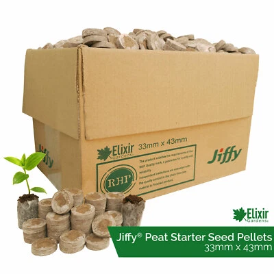1000 x Jiffy 7 33mm Peat Plug Propagation Pellets