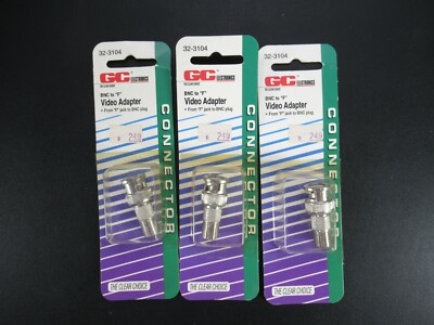 3 pcs GC Electronics 32-3104 BNC to ''F'' Video Adaptor (L CB)