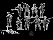 WW2 French Foreign Legion Infantry X10, 28mm 1/56 Wargames and Collectors
