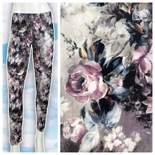Capelli New York Brushed Velour Dark Floral Print Leggings Whimsigoth Fairy Boho