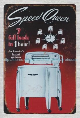  1949 Speed Queen Washing Machine metal tin sign interior design ideas