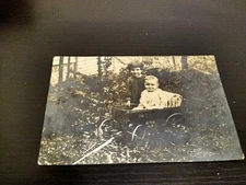 Children in a Wagon Dorthy and Kenneth Weiland RPPC Photo Postcard