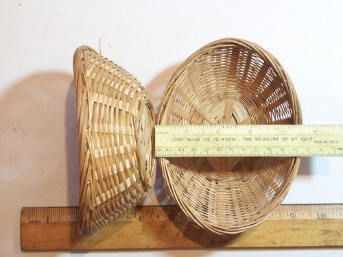 Household BASKETS WICKER BASKET 5 INCH X 4 3/8 INCH x 1 5/8 DEEP LOT OF 2 5 x 4 - Picture 3 of 8