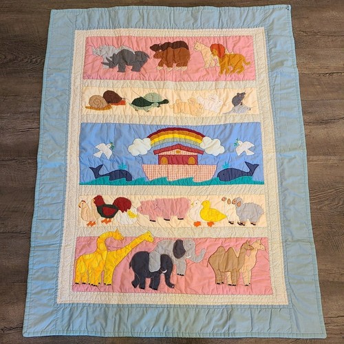 Vintage Noah's Ark Crib Applique Wall Hanging Handmade