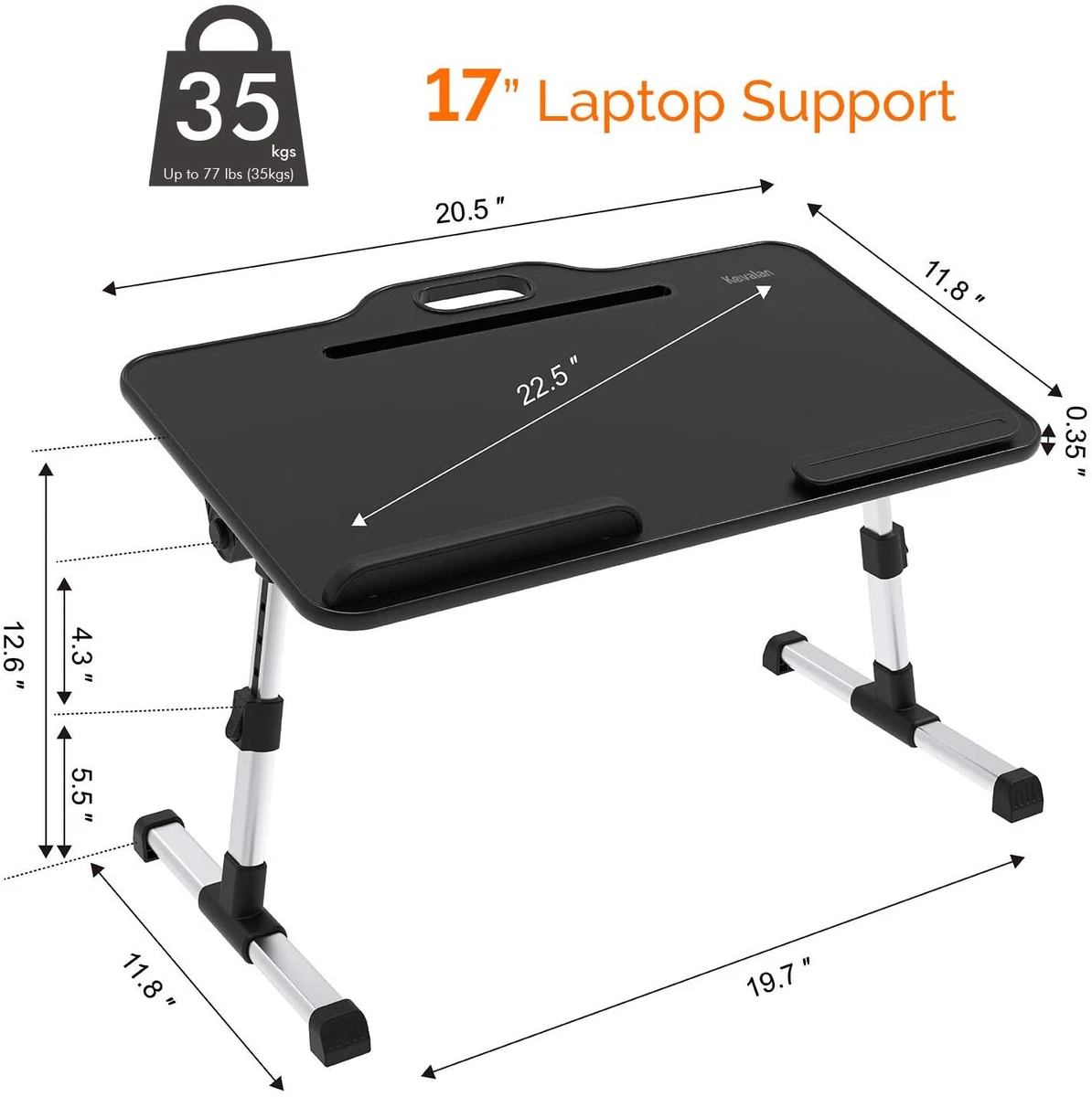 Lap Desk, Kavalan Portable Laptop Desk with Pillow Cushion & Handle,  Designed w/Tablet & Phone