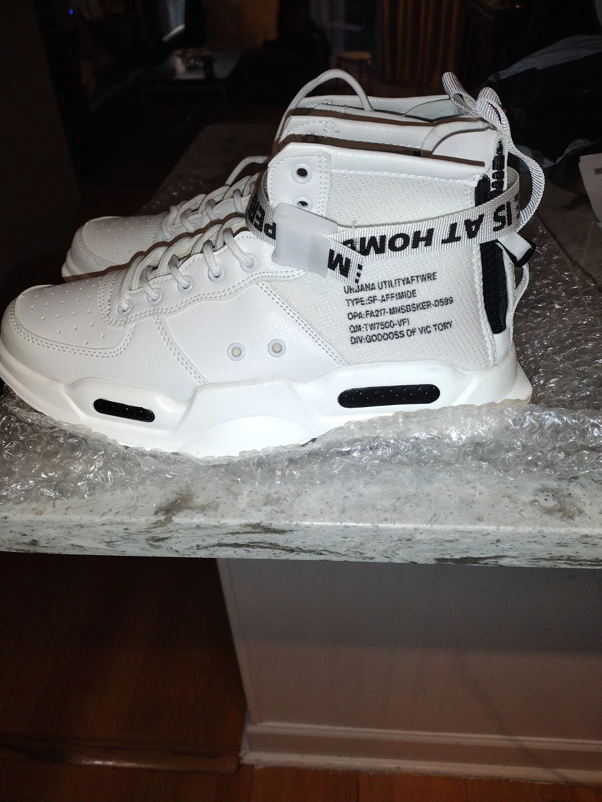 Men's Sneakers Supreme Classic White With Black Accent And Double Black...