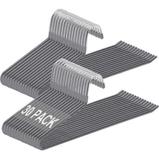 Pants Hanger 30 Pack Space Saving Open-Ended Metal Pants Hanger Non Slip Trou...