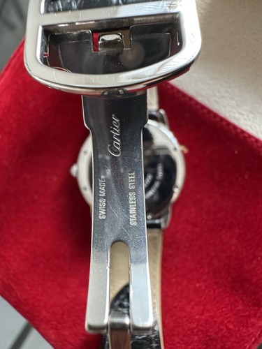 Cartier Ronde Solo 36mm Stainless Steel & Black Leather Watch: Ref 2934. Tank - Picture 18 of 19