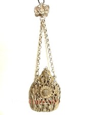 Chinese Tibet Silver Hand-made Fish Statue Sachet Pendant Old Collection