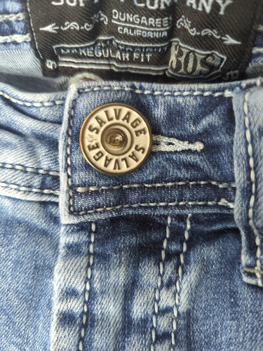 Salvage Buckle Jeans Mens 30s Blue Denim Mayhem Straight Regular Fit Light Wash - Picture 10 of 21