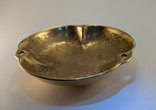Vintage Pickard Rose & Daisy Gold Encrusted Porcelain Serving Bowl - Picture 8 of 9