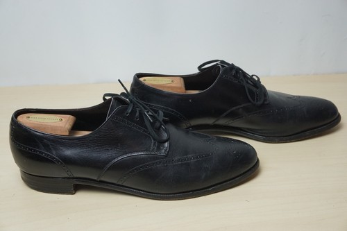 Zapatos de vestir Brooks Brothers Brooks ingleses negros punta de ala para hombre 9,5 Reino Unido 10,5 EE. UU. - Imagen 3 de 10