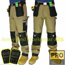 Work Trouser Tuff Multi/Knee Pocket Pro Pants Triple Stitched + FREE KNEE PADS