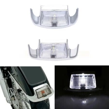 Front & Rear Mudguard Trim Fender Tip LED Light Set Fit for Harley Glide Touring
