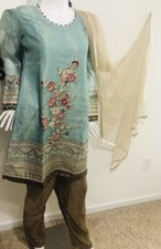 ETHNIC PAKISTANI ELEGANT SHALWAR KAMEEZ STITCHED FANCY-SUIT