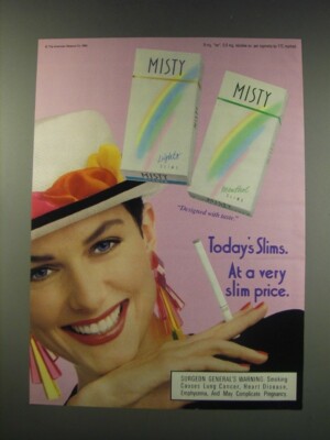 misty cigarettes price near me 1991 Misty Slims Cigarettes Ad - Today's Slims. At a very slim price