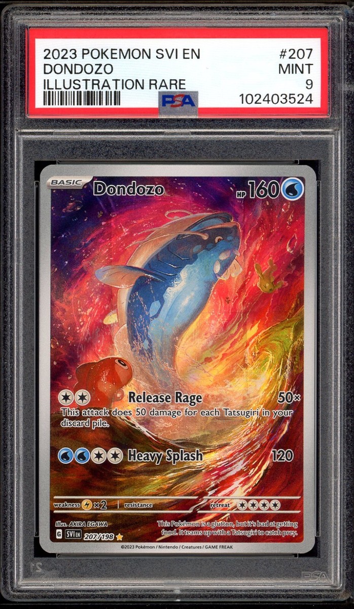 【E ❤︎ 】 2023 PSA 9 Pokemon Scarlet & Violet Dondozo Illustration