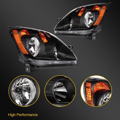 Headlight Assembly Fits Honda CRV C-RV 2005-2006 Black Housing Pair - Picture 2 of 7