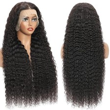 13x6 Lace Front Wigs Human Hair Pre Plucked 26 Inch Deep Wave HD Lace Frontal Wi