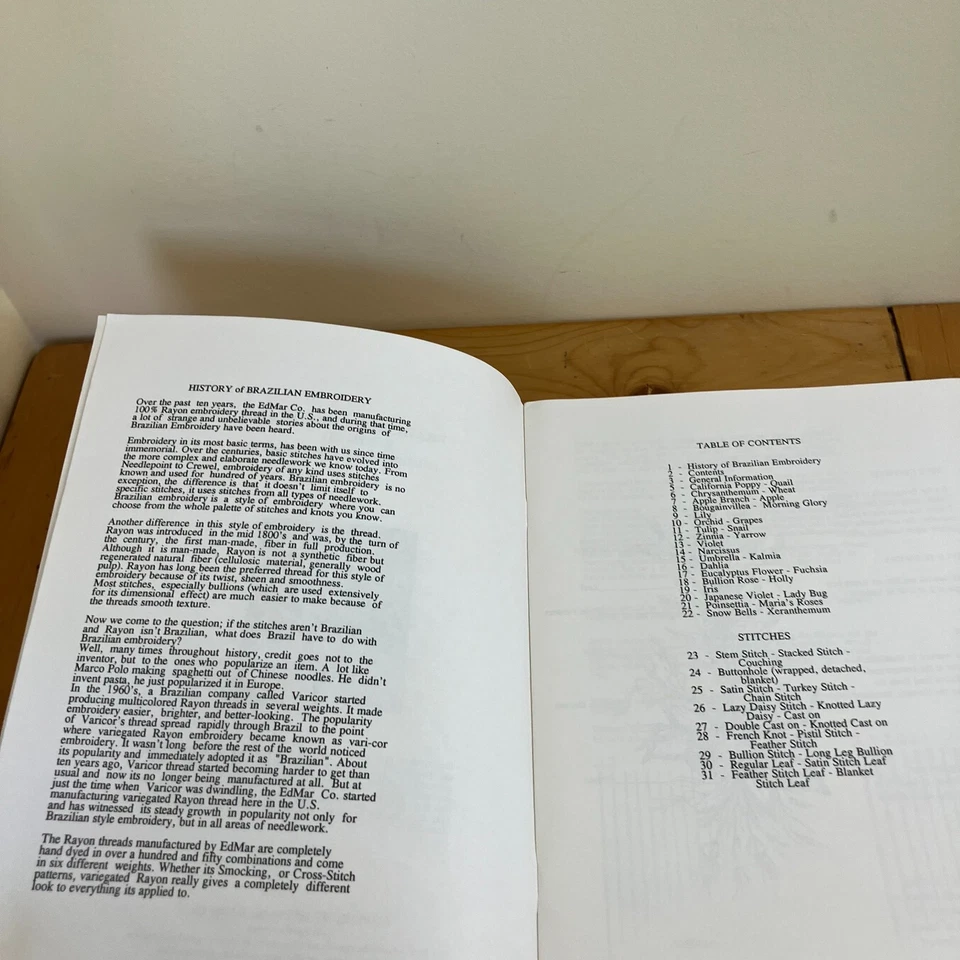 Brazilian Embroidery Book III Dimensional Flower Patterns Maria Freitas Vtg 1991 - Image 3 of 4