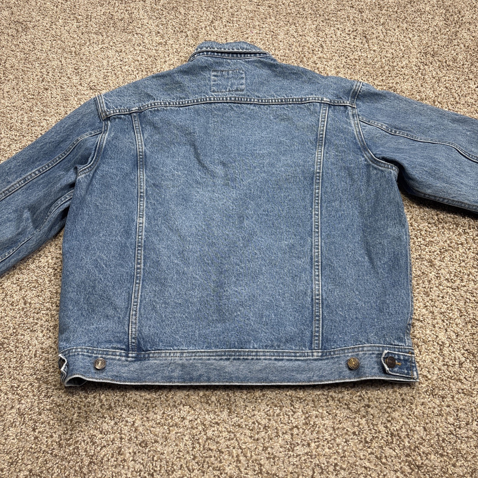 LEE Denim Collection 100% Cotton Men’s L Jean Jacket Wild Turkey Logo Vtg - View 13