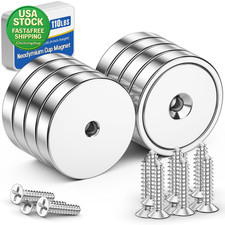 8 Pack Neodymium Cup Magnets 110LBS Heavy Duty Rare Earth Magnets with Screws