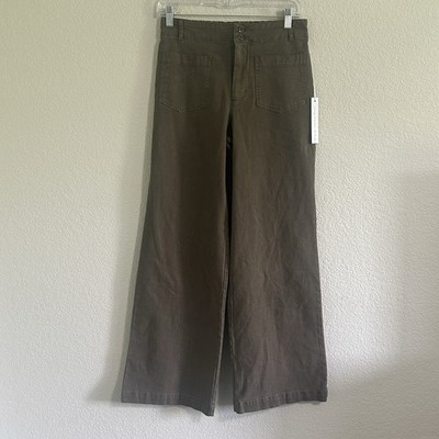 YFB Young Fabulous Broke Pants Women's Small Green Solid Stretch Cotton