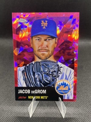 2022 Topps Chrome Platinum Anniversary- Jacob DeGrom - RED ATOMIC  /100 - Mets