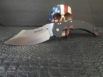 COLD STEEL MAYHEM BEAST CLEAVER FOLDER AUS 10A HIGH CARBON STAINLESS BLADE MINT
