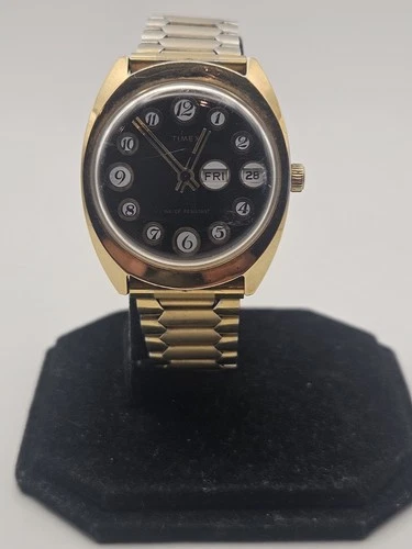Mens Vintage Timex Marlin Black Dial Telephone/Rotary Dial Watch Working