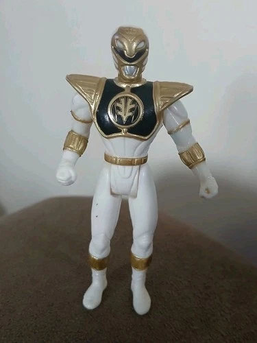 Saban White Ranger Vintage 1995 Mighty Morphin Power Rangers Figure Toy 4"