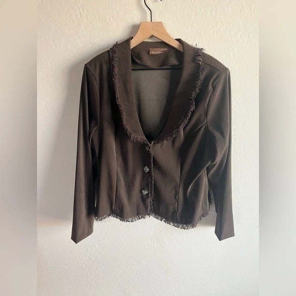 Suede Like Western Light Jacket Blazer Rodeo Costal Cowgirl Brown Boho Size ML
Opens in a new window