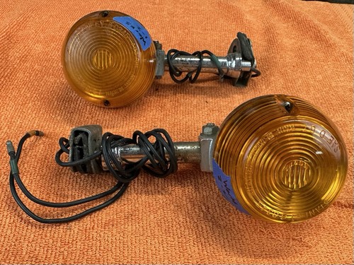 Original PAIR Vintage STANLEY Motorcycle Turn Signal Lights Blinkers Indicator - 第 1/13 張圖片