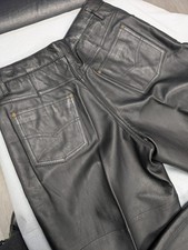 Vintage Black Leather Pants Marco Gianni Melgio Moda D'Italia Women's Sz 16 NOS