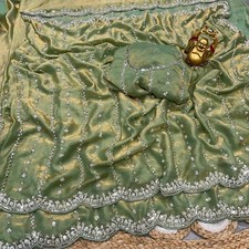 Beautiful Silk Saree Women's Wedding Party Wear Sari Indian Wear Outfit