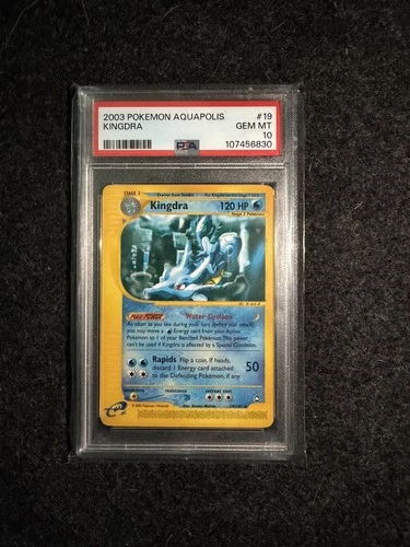 PSA 10 Pokemon Aquapolis Rare Kingdra 19/147 GEM MINT Condition!!