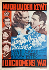 SONJA HENIE My Lucky Star (1938) - Rare Finnish Movie Poster 1938 VF-