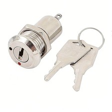 12mm Electric Mini 2 Pin 2 Positions ON OFF Metal Keylock Switch w Keys