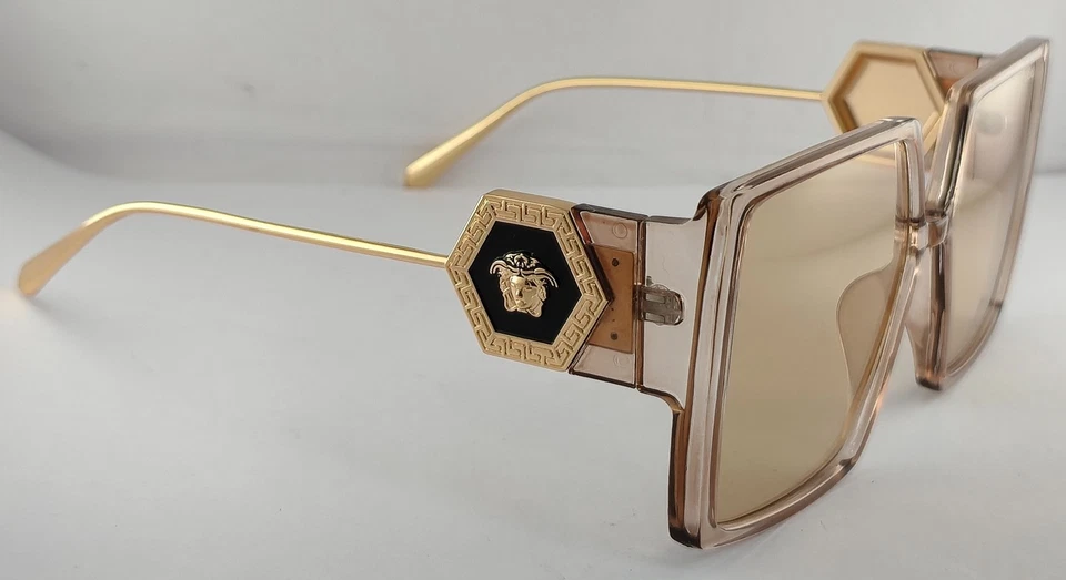 Luxury Versace Sunglasses |Brown Plastic Frame | 100% UV Protected Yellow Lenses - Image 4 of 4