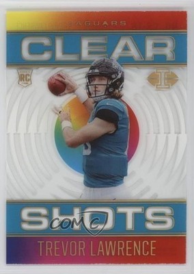 2021 Panini Illusions Clear Shots Light Blue /299 Trevor Lawrence Rookie RC 8mm