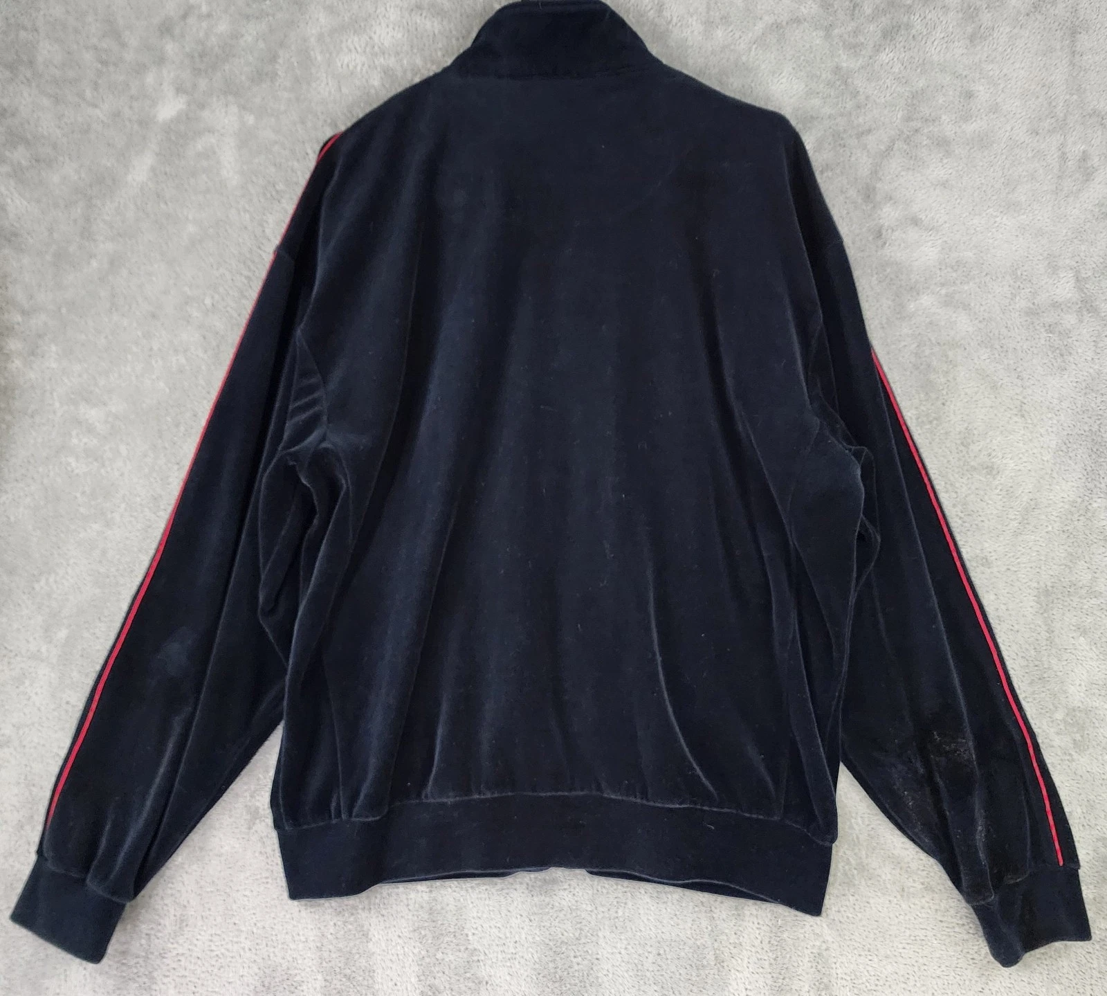 Norm Thompson Jacket Mens Large Black Velour Full Zip Long Sleeve Retro Vintage - product detail image 2
