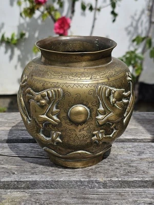 青铜龙在中国古董花瓶| eBay