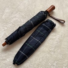 Burberry Folding Umbrella Check Wooden Handle Burberrys Women Umbrella Original