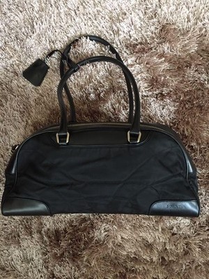 PRADA Shoulder Bag Mini Bowling Boston Nylon Leather 00s Archive
