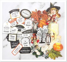 Anna Griffin 30 Pc - MINI HALLOWEEN STICKERS  SENTIMENTS for Cards  Tags